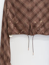 OUDE WAAG 25 Early Autumn Plaid Short Shirt OW-OW-25PF-ST01C1BR048-ZHGW (BR048 Brown and Gray Plaid)